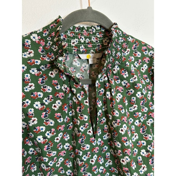 Boden Green Floral Tie-Neck Blouse - Picture 7 of 13